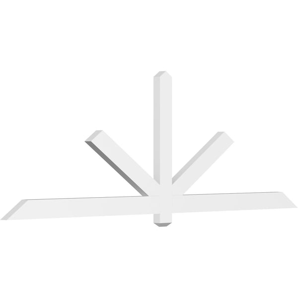 Ekena Millwork Kennewick Architectural Grade PVC Gable Bracket, 96"W x 32"H x 2"D x 4"F, 8/12 Pitch GBP096X32X0204KEN00 - main